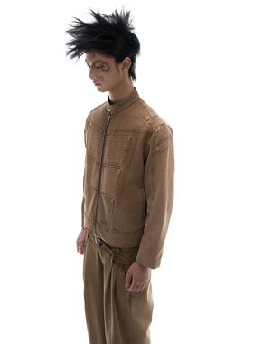 POINTLESS水洗机车做旧牛仔夹克