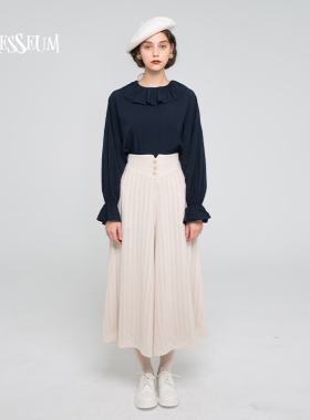 从前从前Dresseum 忧郁莎莉 原创显廋复古蛋糕泡泡领衬衫
