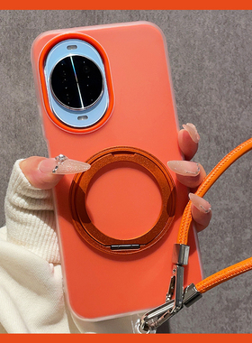 橙色二合一双层适用华为Nova14手机壳Nova14Pro新款360金属旋转支架Nove13保护套12个性简约11防摔外壳女情侣