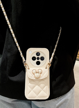 小香风大菱格米奇卡包适用oppofindx8手机壳findx9新款高级感findx8s+链条斜跨x8ultra背包式X7Pro镜头全包x6