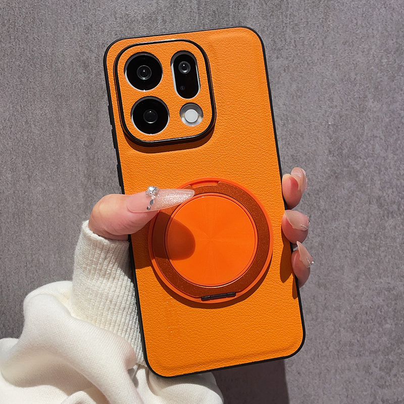 适用OPPOfindx9手机壳OPPOfindx8保护套皮质findx7Pro新款360度旋转支架X8S+镜头全包Ultra防摔高级感男女款