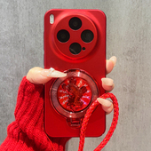 2026马年新款 旋转支架适用vivoX300手机壳X200Pro新年红色X100S磨砂防滑X90硬壳X80超薄X70外壳ultra全包女款