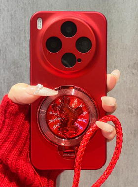 2026马年新款旋转支架适用vivoX300手机壳X200Pro新年红色X100S磨砂防滑X90硬壳X80超薄X70外壳ultra全包女款