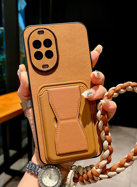 羊巴皮支架卡包适用华为nova15手机壳nova14Pro新款nove13耐脏12保护套11镜头全包10复古9小众8防摔外壳ultra