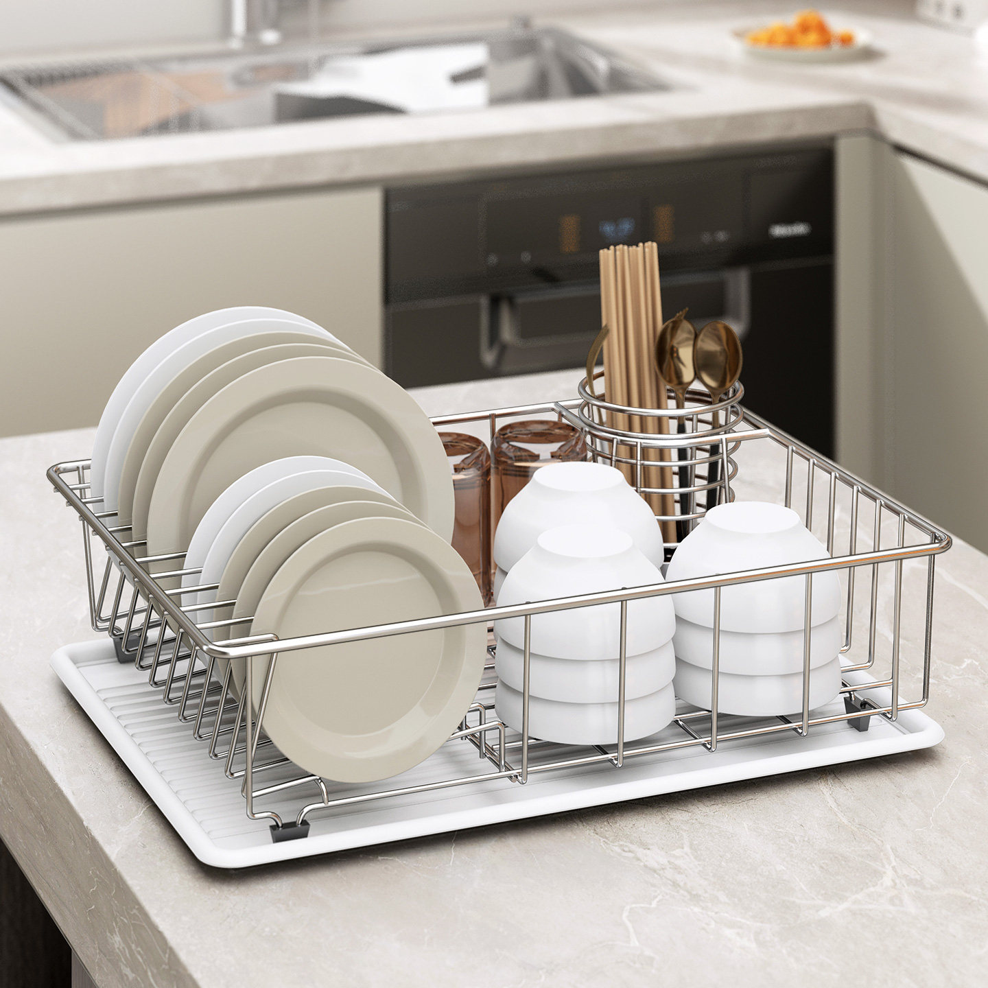 304不锈钢多功能碗碟沥水架