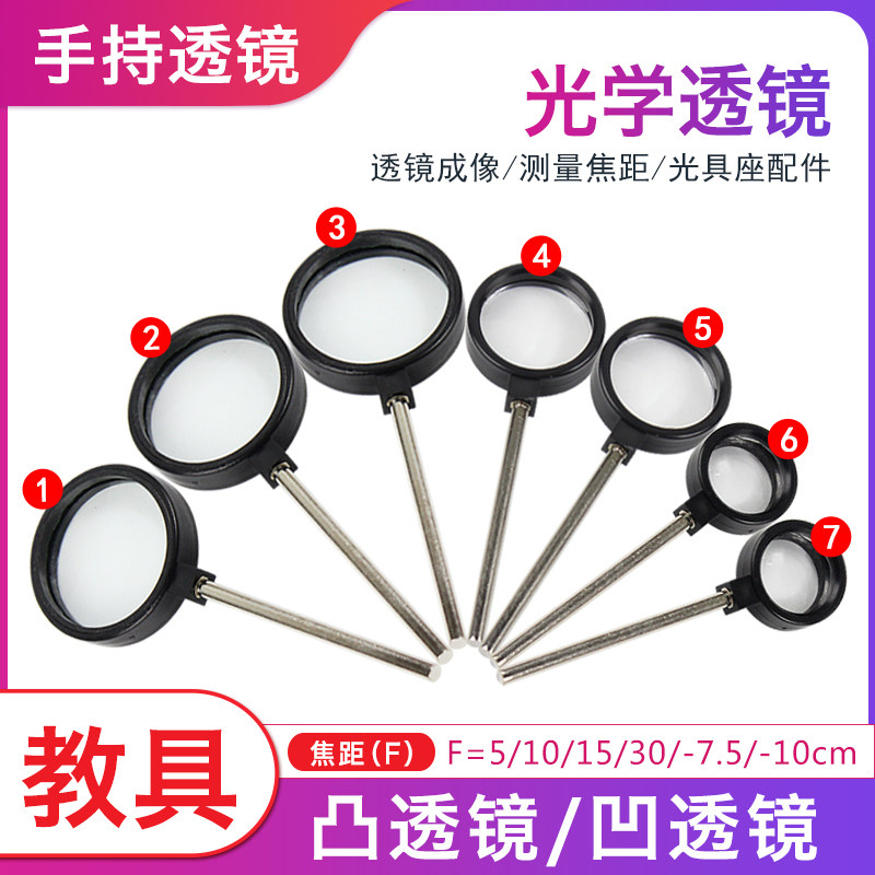 凸透镜成像实验器材测量焦距5cm10cm凹透镜镜片光具座附件手持