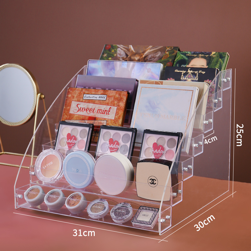亚克力展示架透明阶梯式多层产品陈列架眼影口红指甲油桌面收纳盒