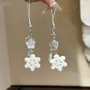 甜美圣诞雪花挂件冬日植绒雪花包包钥匙扣手机链圣诞节闺蜜小礼物