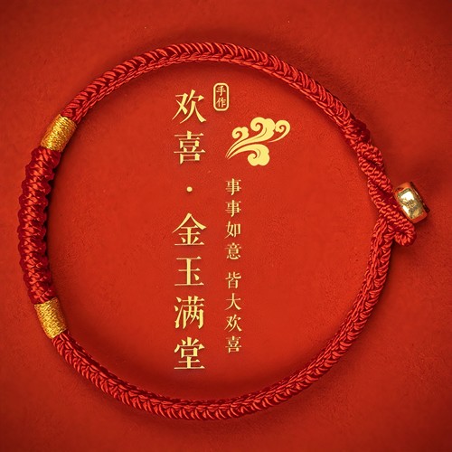 本命年太岁红绳纯手工手链手绳女