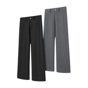 DESERTO 肌理感花纱纯色垂感直筒宽松休闲抗起球春夏西裤长裤男