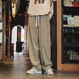 直筒休闲裤春秋垂感裤子男夏季薄款阔腿西裤宽松男生男裤长裤男款