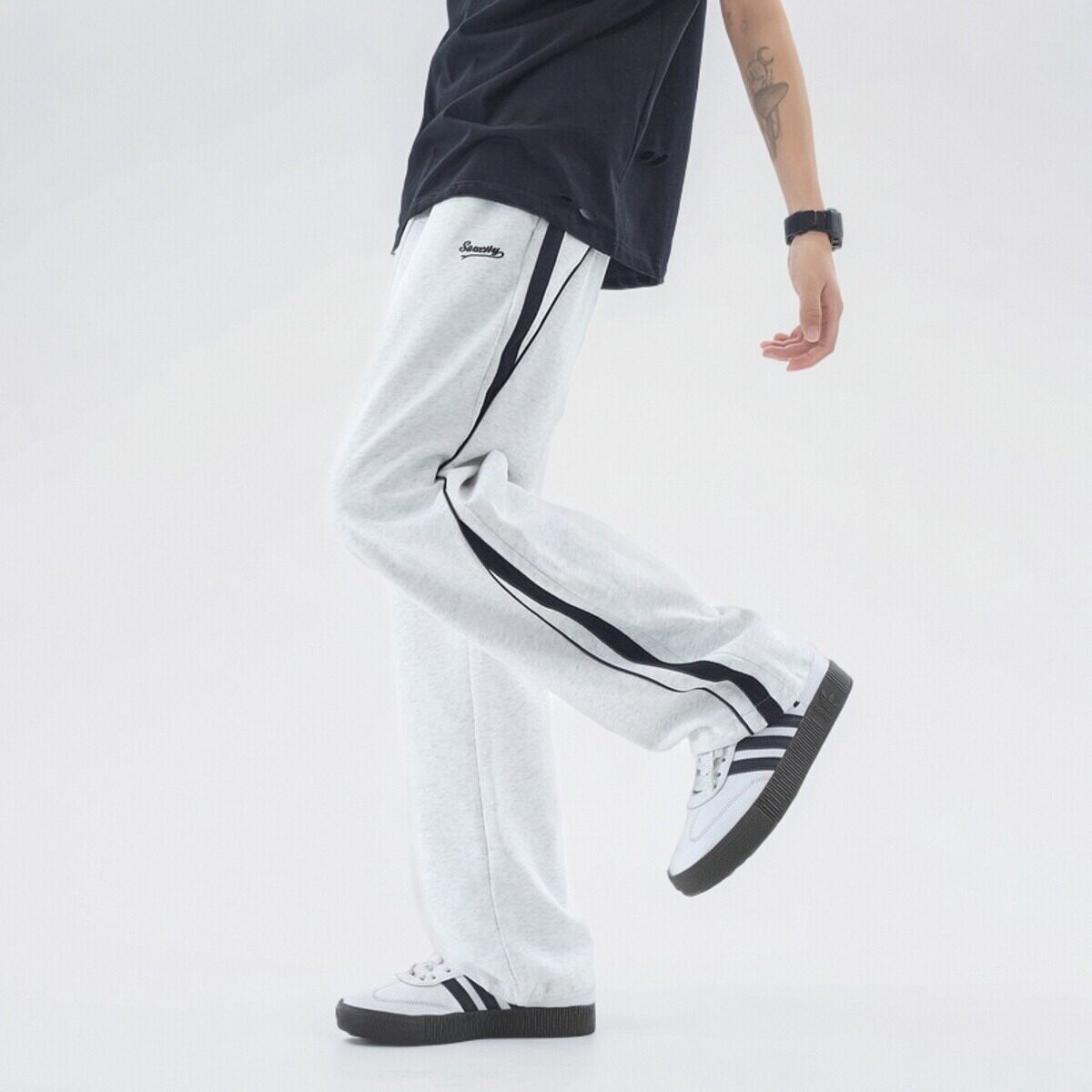 City Hipster 卫裤男夏季直筒宽松百搭休闲运动裤美式重磅长裤子