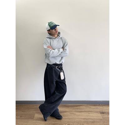 OKINE/高克重Boxy基础卫衣抗皱cleanfit短宽版型Hoodie纯色帽衫