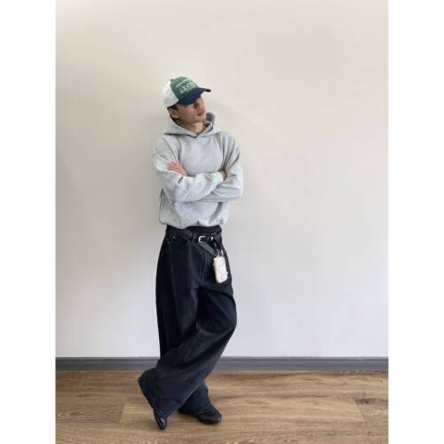 OKINE/高克重Boxy基础卫衣抗皱cleanfit短宽版型Hoodie纯色帽衫