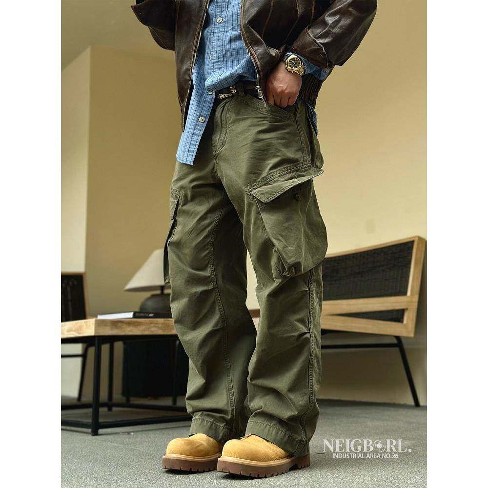 【公升组】钊叔制古着vintage多口袋工装长裤男重工水洗休闲裤子