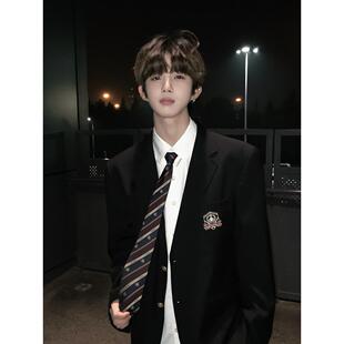 【刺篇】原创正版dk制服西装徽章外套日系学生两粒扣西服套装男