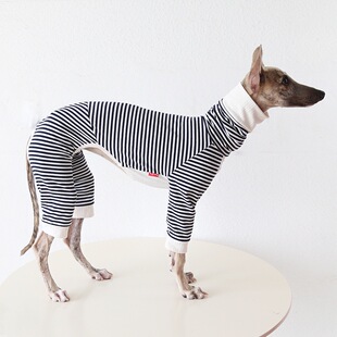 宠物衣服条纹四脚衣意大利小灵缇惠比特犬透气衣服大狗狗灰狗服装