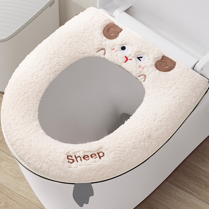 马桶坐垫家用冬季加绒拉链款马桶套垫圈四季通用防水坐便器垫子