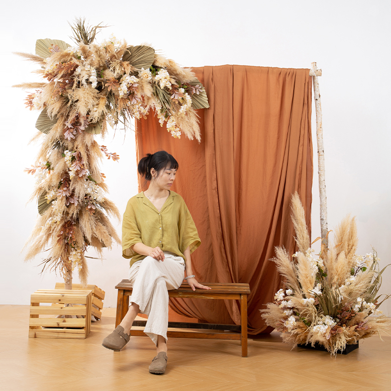 flowerwall芦苇壁挂花艺挂花角花
