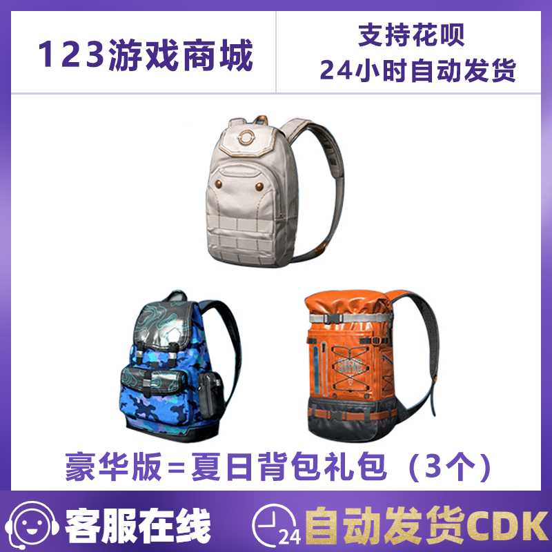 PUBG皮肤夏日背包礼包二三级CDK