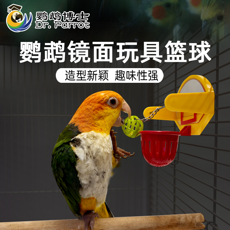 鹦鹉镜面篮球啃咬趣味玩具鸟用品