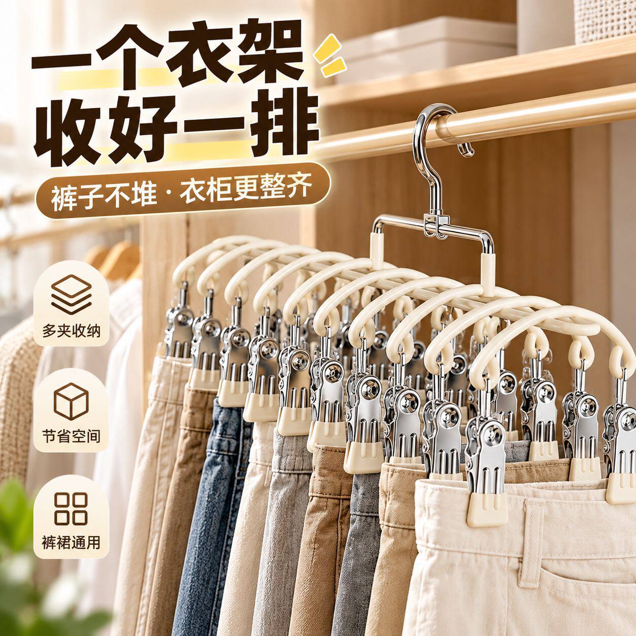 衣柜双排内衣收纳架多功能挂文胸丝巾腰带防滑分类整理挂挂钩
