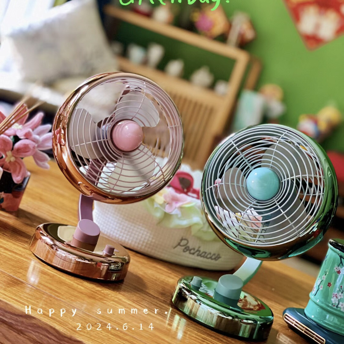 星巴克洛斐Lofree桌面小风扇金属可充电办公室旋转电扇 柔风低噪