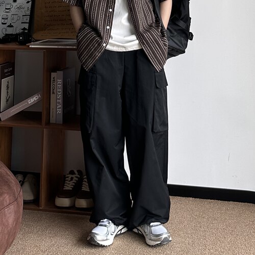 B东日系男装山系户外速干口袋工装裤夏季长裤男中性帅气休闲裤子
