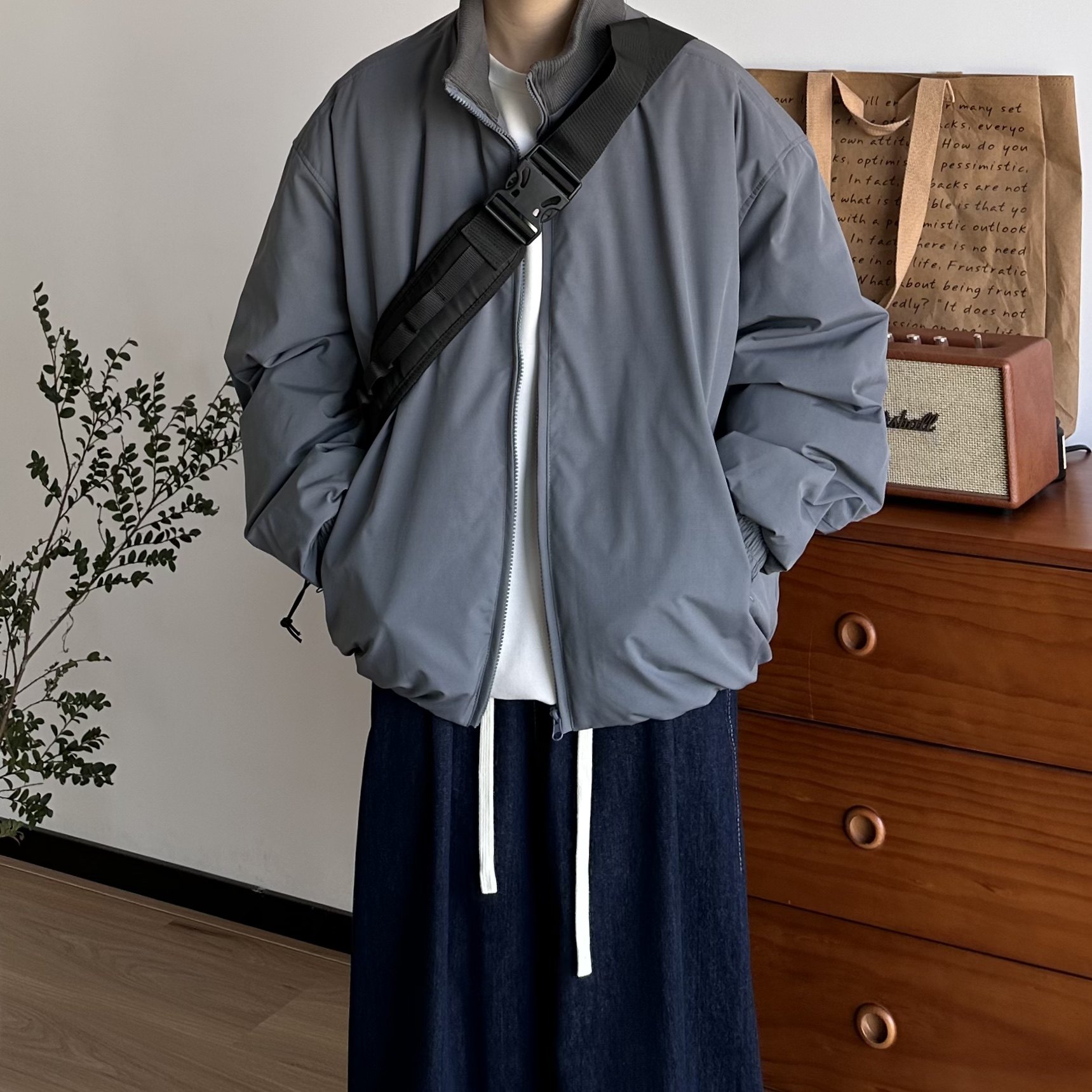 BUTQIU日系复古秋冬宽松加厚保暖90白鸭绒立领羽绒服外套男女上衣,男装,羽绒服,淘宝优惠券,粉丝福利购,淘宝优惠卷