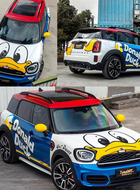 适用于宝马MINIF60F56countrymAan车贴拉花F55唐老鸭涂装改装贴纸