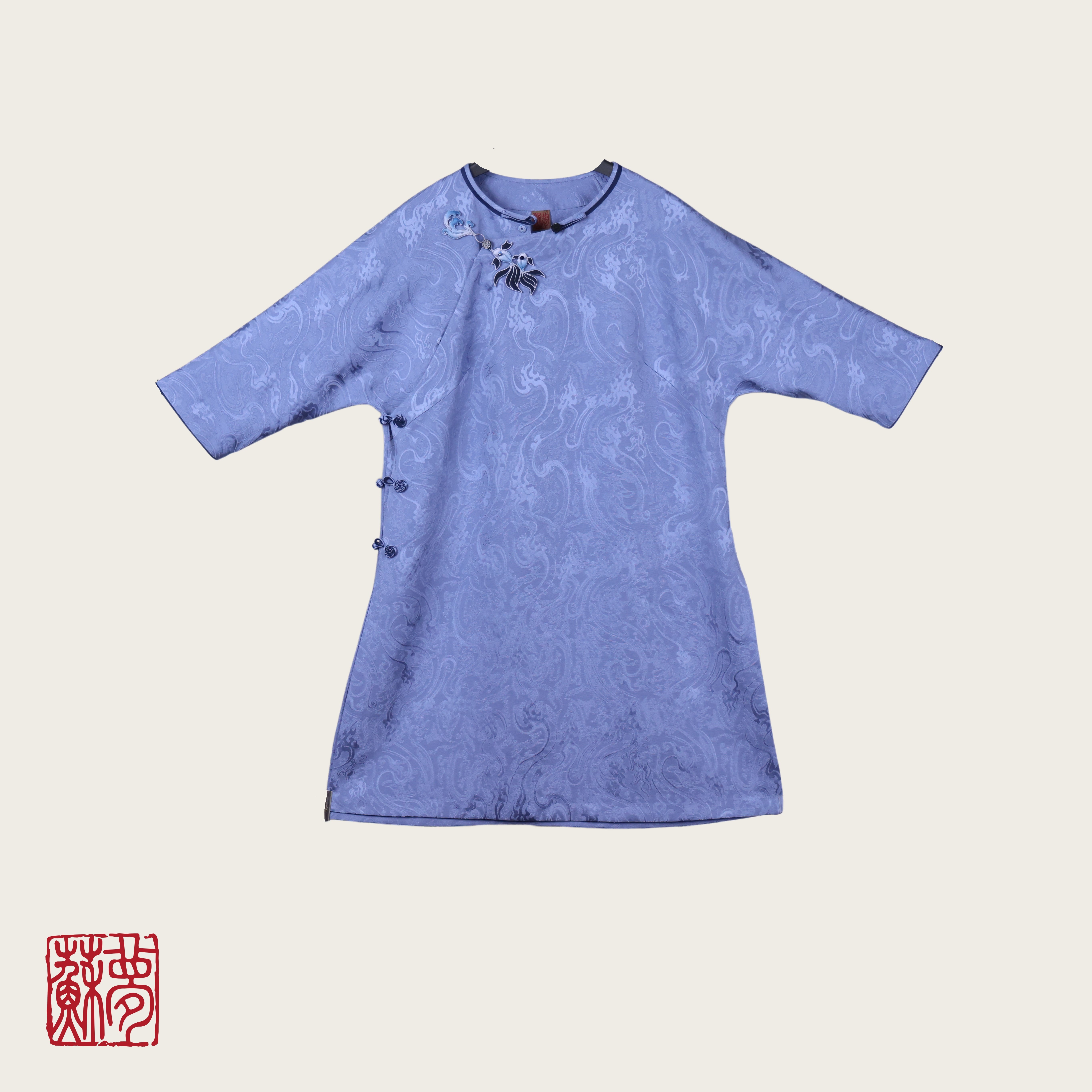 {苏梦}【夏庭籣】圆领斜襟半大褂01031897