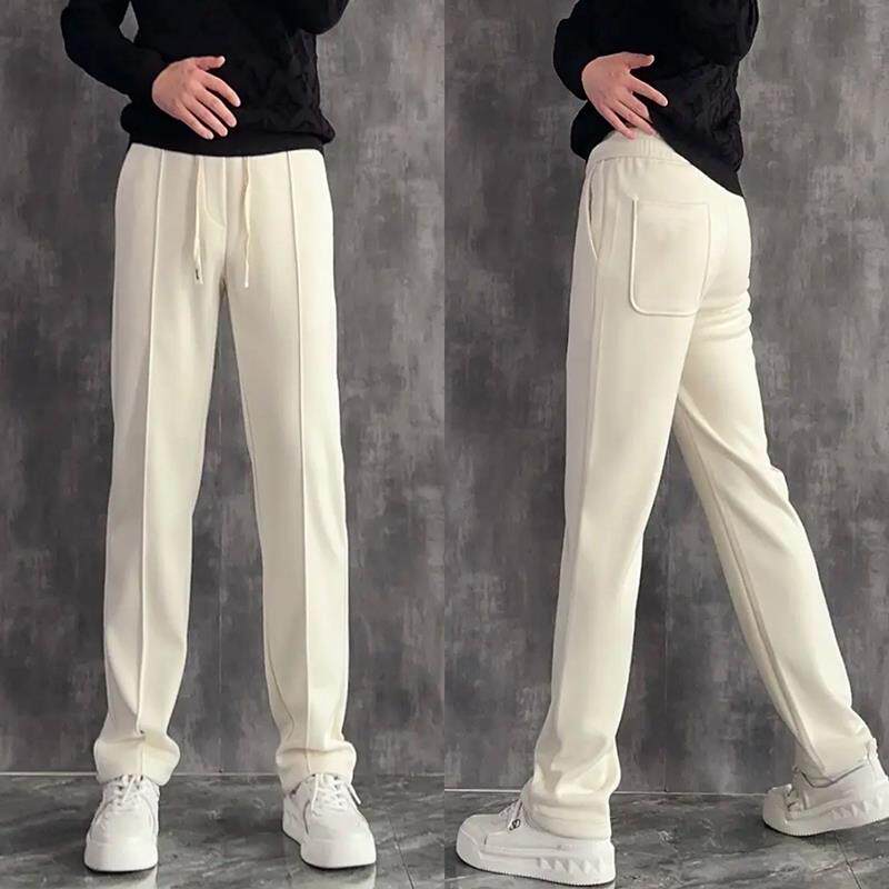 高级垂感直筒休闲裤子男春夏季薄款潮牌时尚宽松百搭阔腿运动卫裤