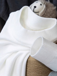 山羊绒半高领毛衣男士冬季潮牌白色打底衫宽松百搭休闲针织衫上衣