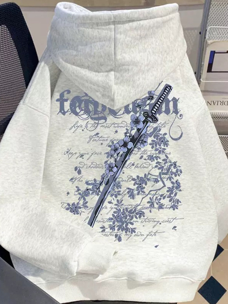 美式高街连帽卫衣男款春秋冬季潮牌痞帅宽松百搭加绒加厚宽松外套