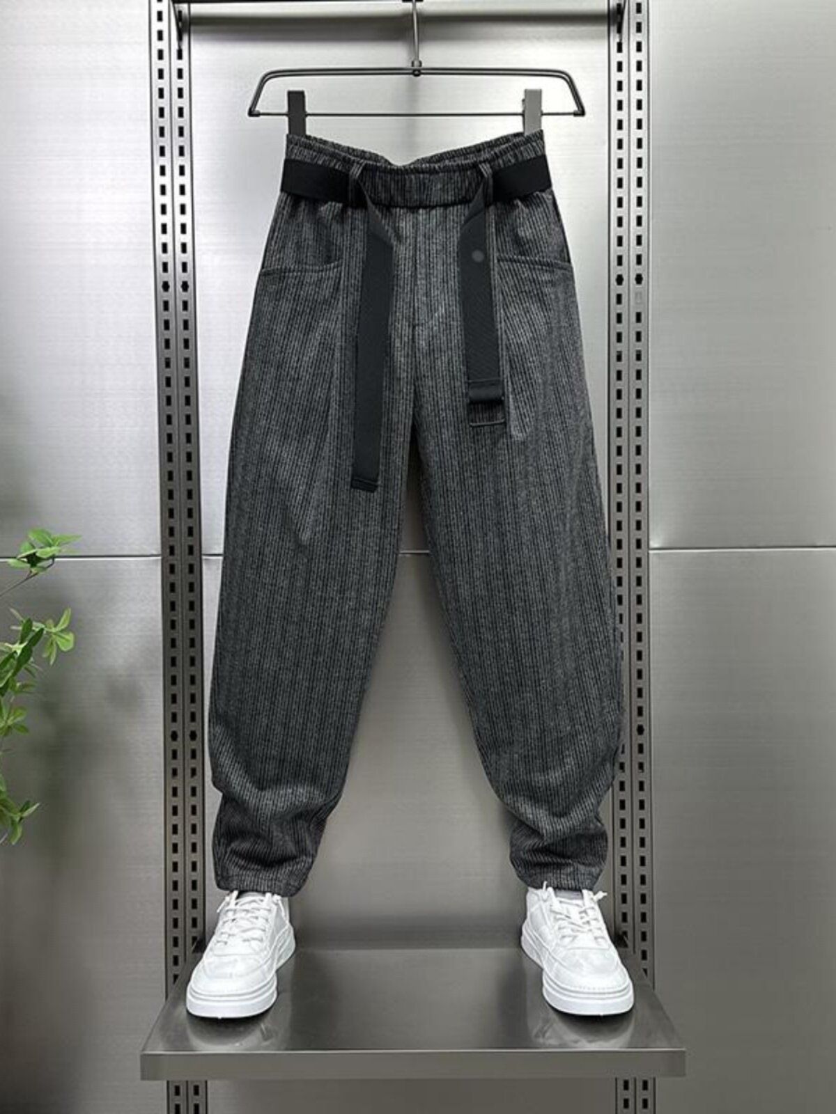 男裤春秋冬新时尚品牌帅气条纹灯笼裤新潮宽松休闲裤爸爸裤,男装,西裤,淘宝优惠券,粉丝福利购,淘宝优惠卷