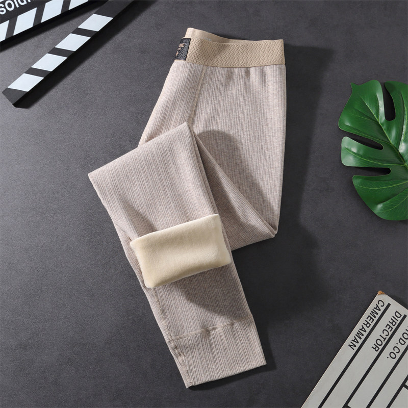 保暖裤男款冬季加绒加厚德绒棉裤青少年弹力束脚线裤舒适加长毛裤