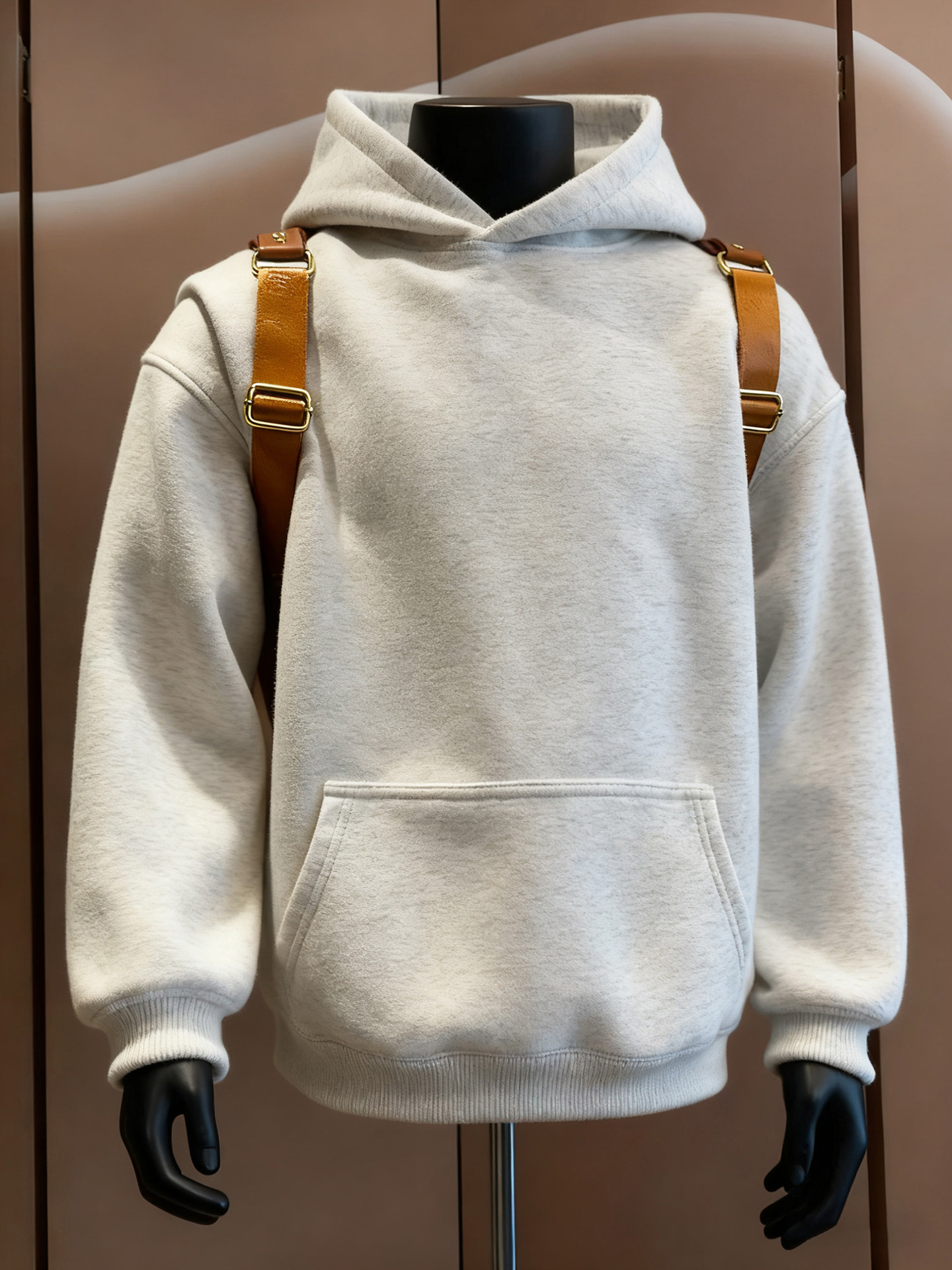 重磅白灰连帽卫衣男款秋冬季潮牌加绒加厚套头衫美式正肩运动外套