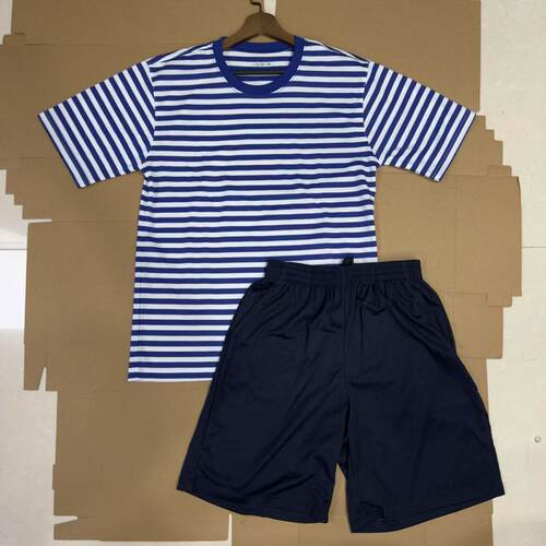 水手蓝白条海魂衫短袖体能服套装