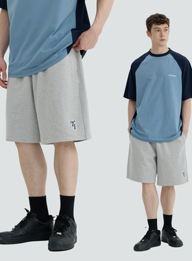 warmtrees2025夏季新款 TREES绣标重磅针织短裤休闲裤五分裤