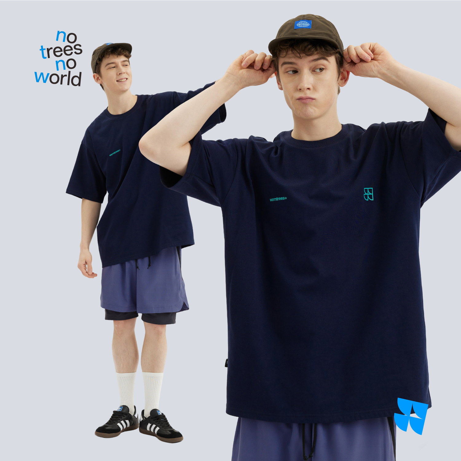 warmtrees夏季新款零感速干基础图形logo网眼短袖T恤男女同款宽松