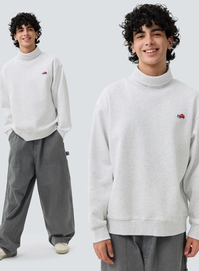 warmtrees2025秋冬新款树树脆脆乐园（薄绒）短款高领翻折卫衣