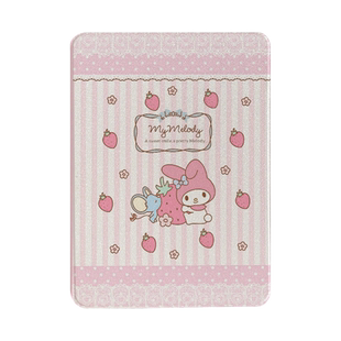 粉色草莓美乐蒂360旋转iPadPro2024保护套新款适用苹果iPadAir6/5保护壳13寸平板11寸10.2/10.9带笔槽mini6女