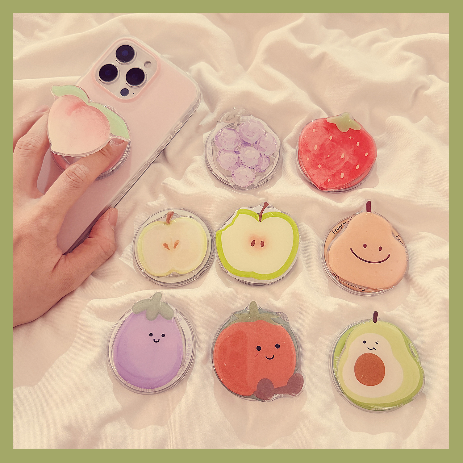 小清新可爱Jelly水果MagSafe磁吸手机支架追剧神器手机壳支架折叠桌面适用通用苹果华为手机壳创意卡通配件
