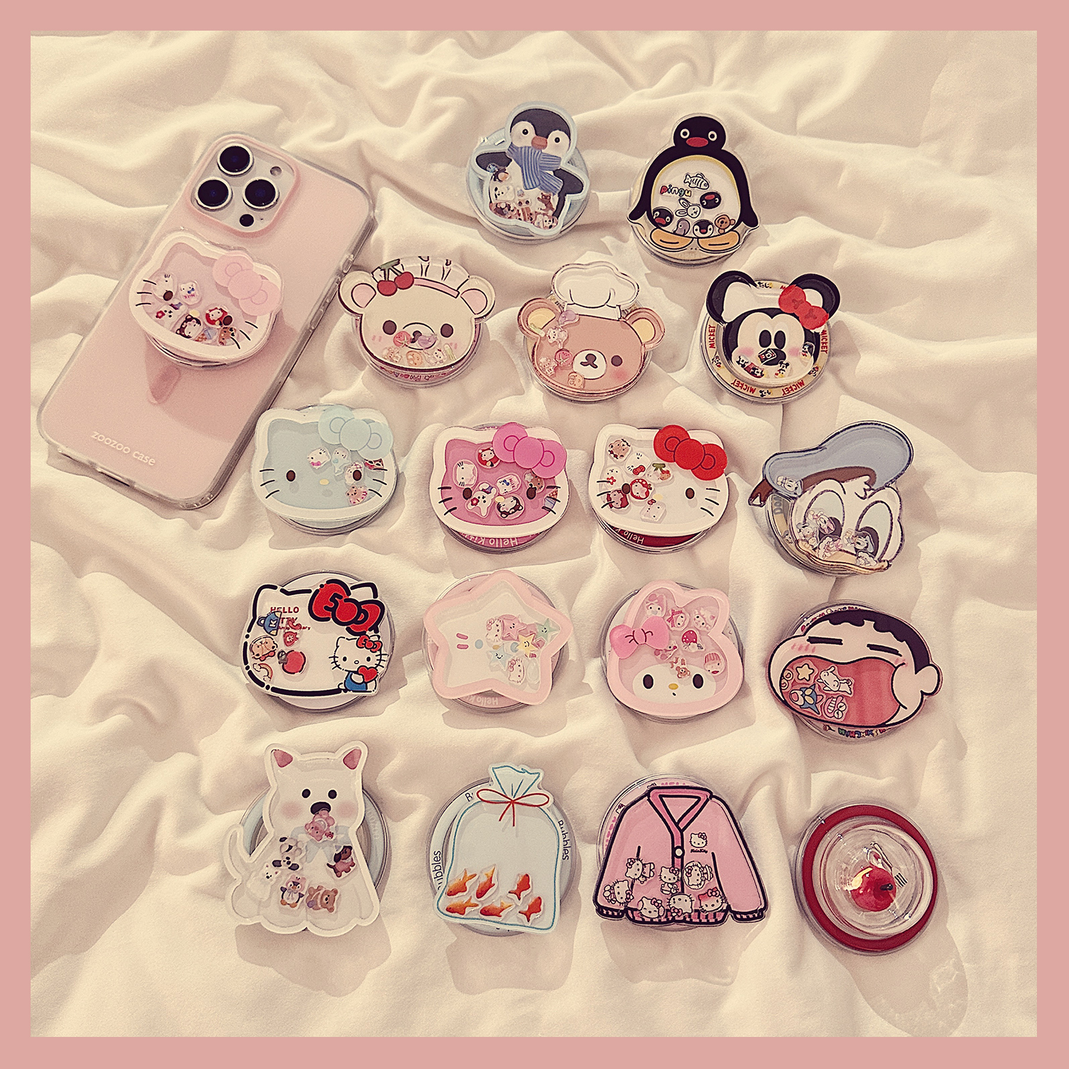 MagSafe磁吸手机支架可爱KT猫美乐蒂摇摇乐追剧神器手机壳支架折叠桌面适用通用苹果华为手机壳创意卡通配件