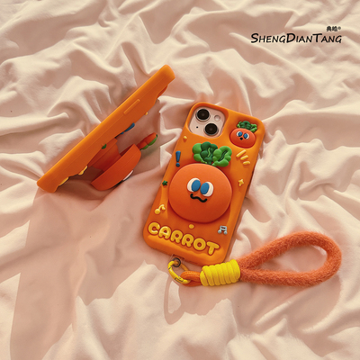 卡通胡萝卜支架适用苹果17手机壳