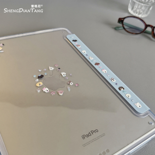 DIY贴纸2025新款iPadAir7保护套适用苹果第11代平板壳pro13亚克力mini6/7透明10.2带笔槽10代Y三折卡通10.9女