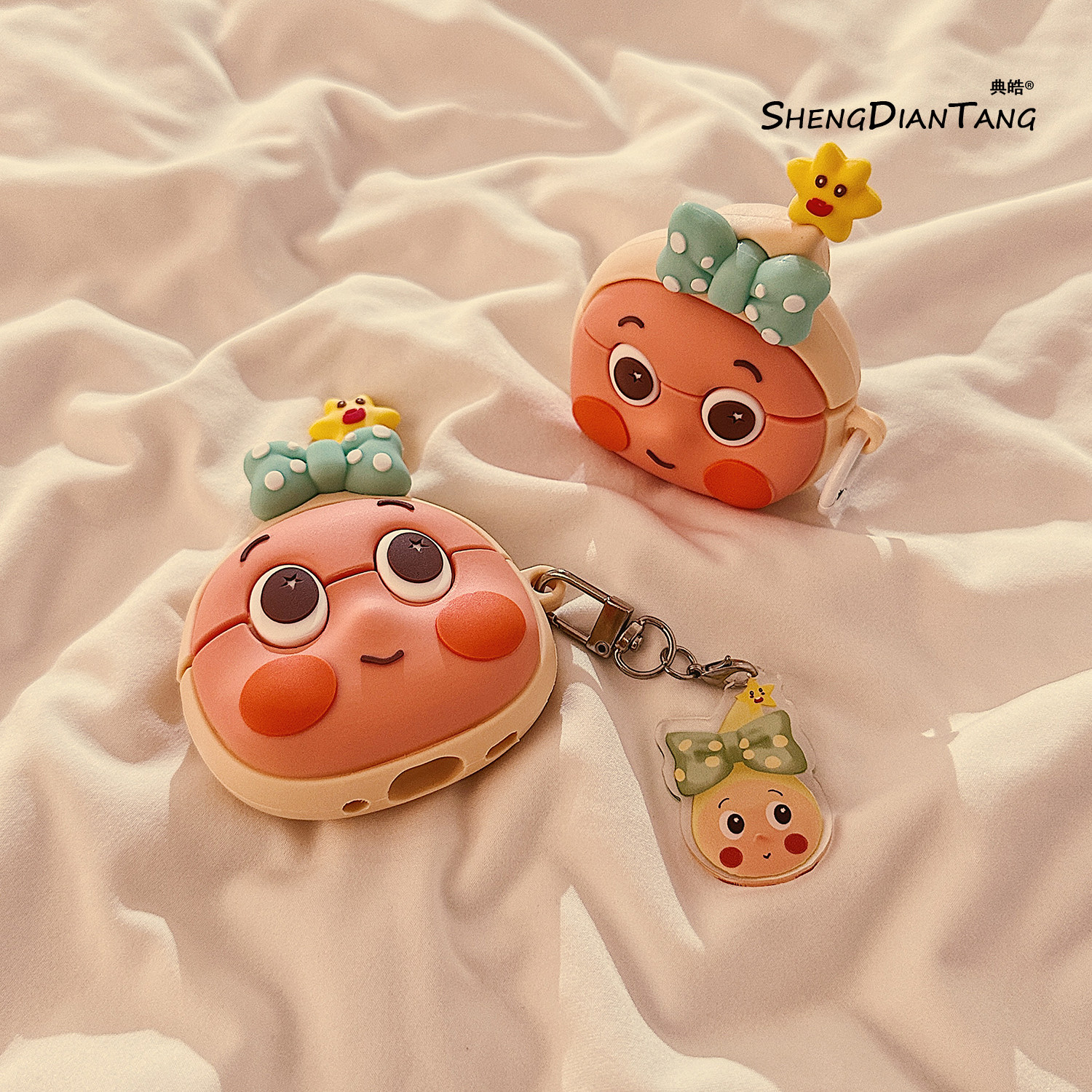 卡通蝴蝶结星星公仔适用于苹果Airpods4保护套新款2/3代无线蓝牙耳机软壳Airpods pro创意可爱硅胶女款防摔