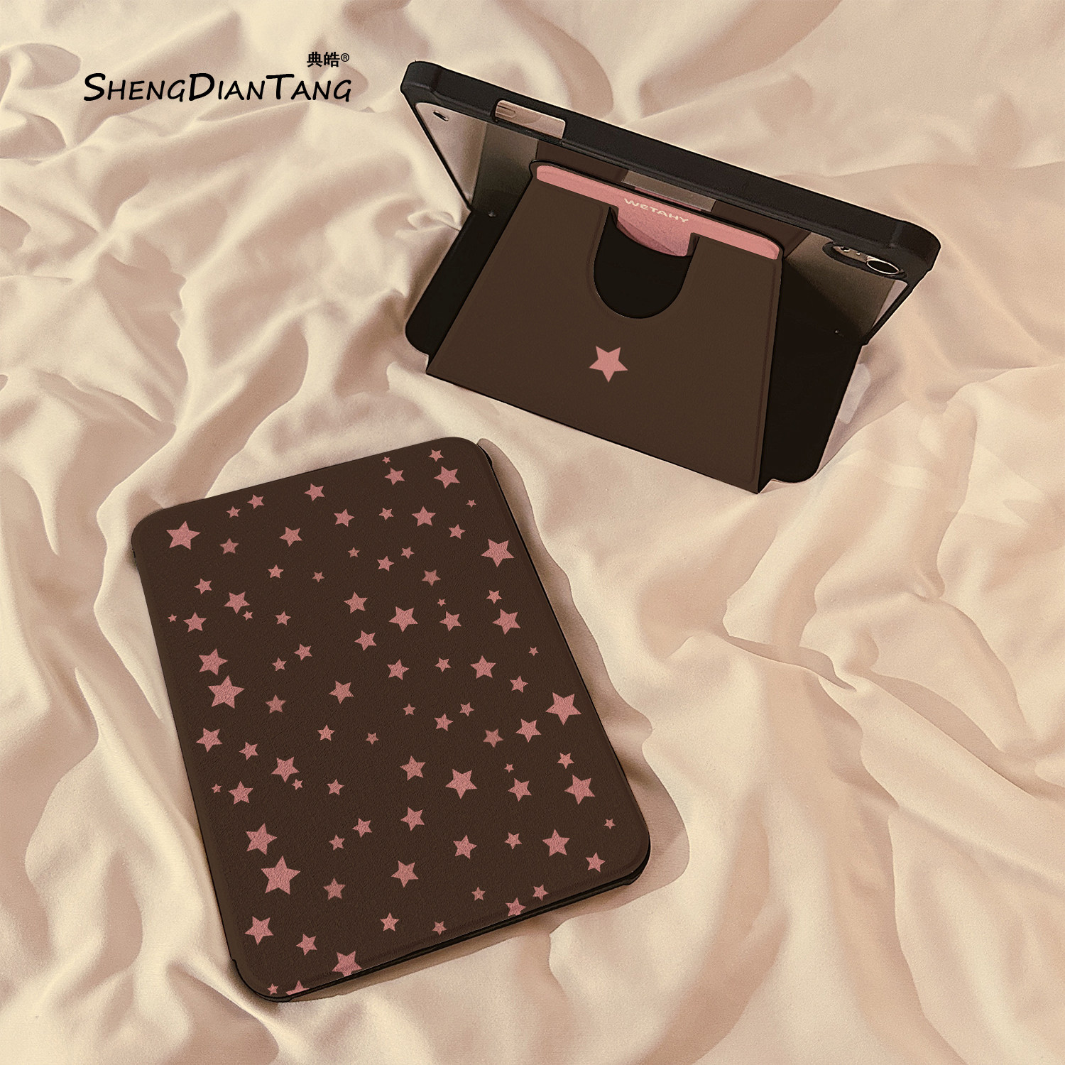 ins棕色星星360旋转iPadAir7/6保护套2025新款适用苹果iPad11保护壳平板第10代Pro11寸Air5带笔槽mini7女款