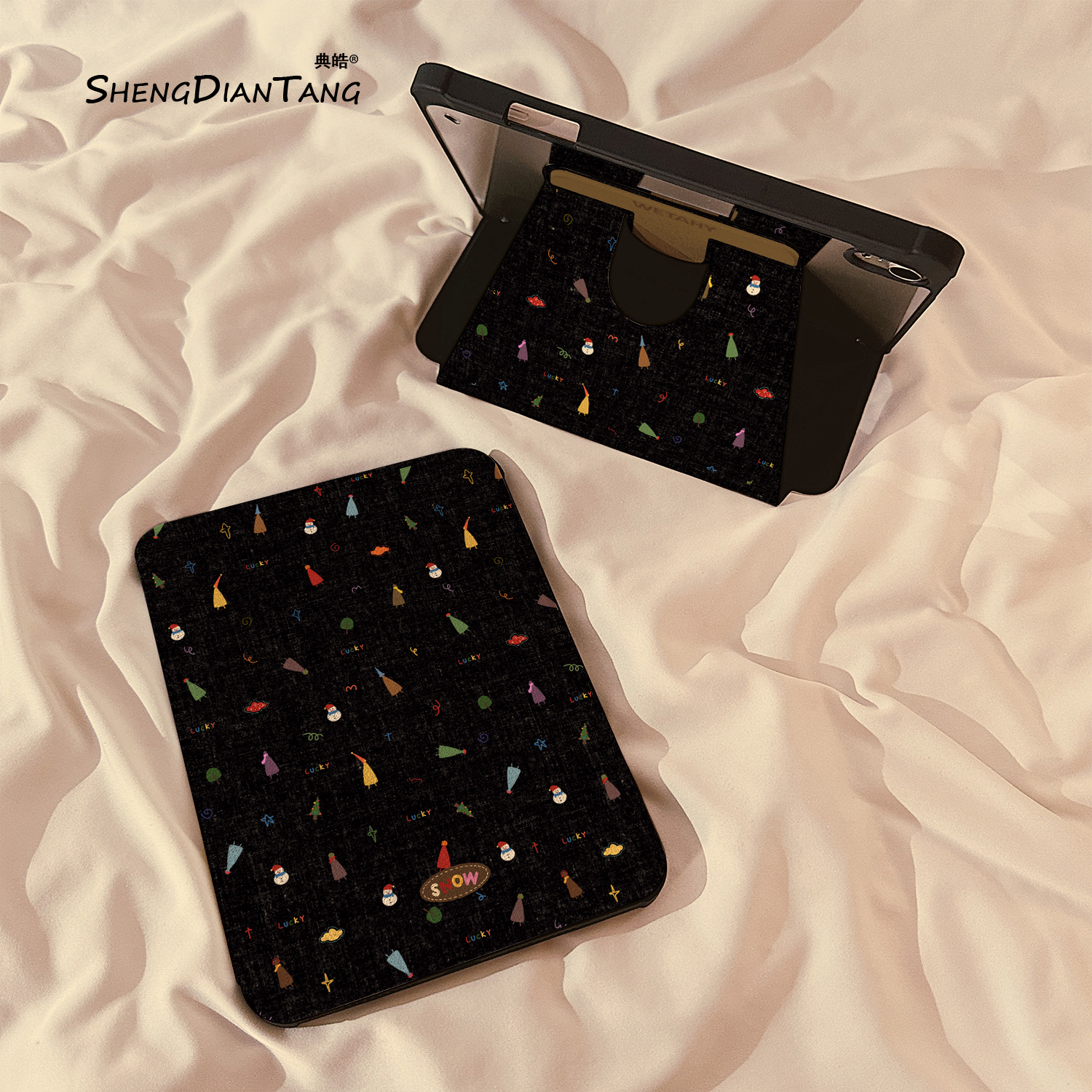 冬日雪人雨伞适用苹果iPad保护壳