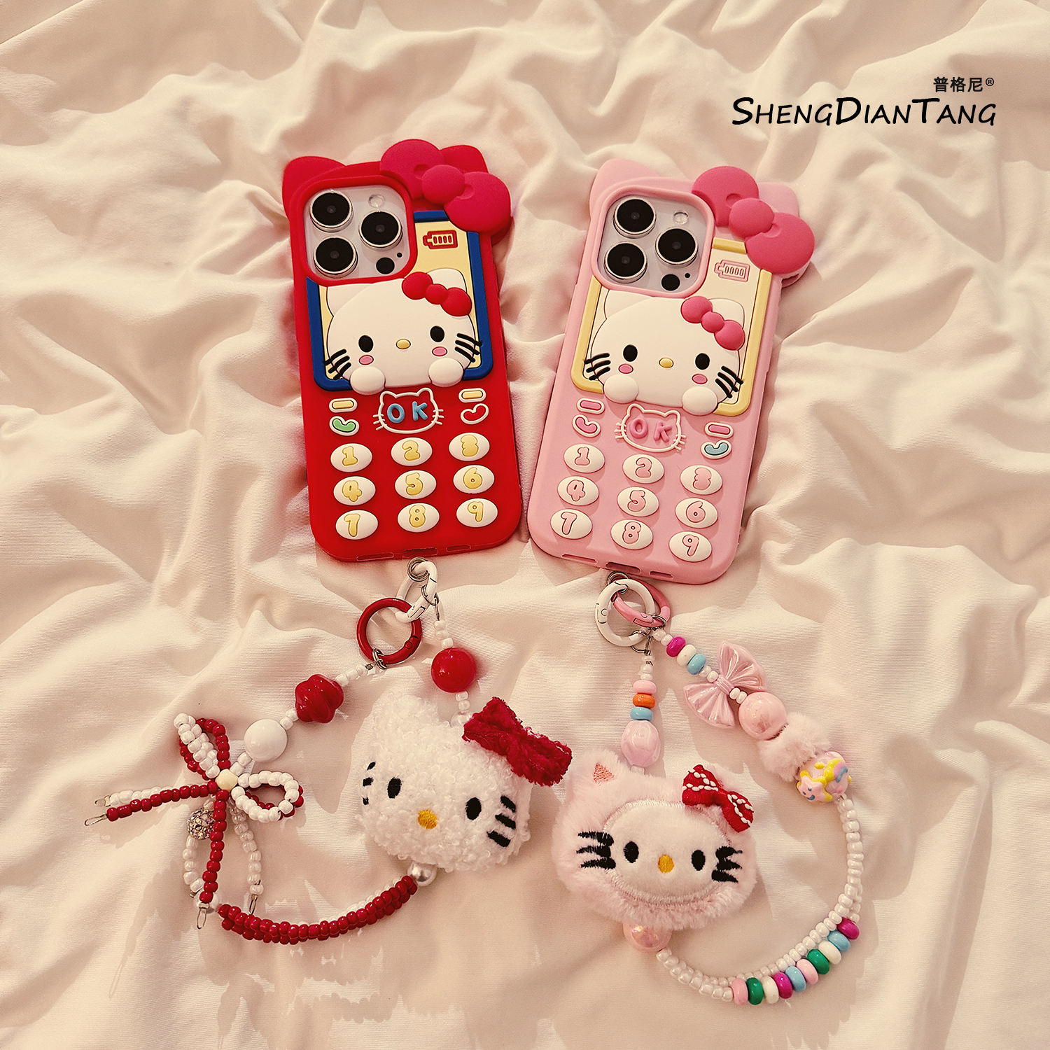 可爱蝴蝶结kt猫适用苹果16手机壳